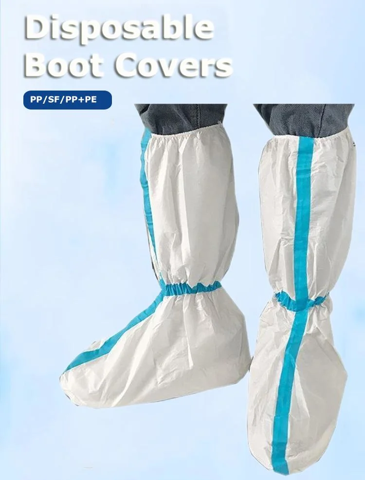 Waterproof Non Woven PE Factory Direct Wholesale Disposable Medical PP Shoe Cover / Boot Covers PPE Safety Boots OEM Customized