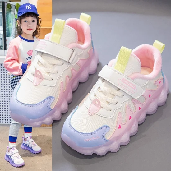 Kids Sports Sneaker Mesh Upper PU EVA Outsole Shoes for Girls Ex