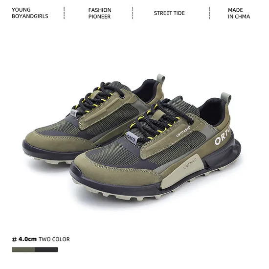 Men′s Trendy Shoes, Summer Breathable European Men′s Shoes, Men′s Sports Casual Shoes, Boys′ Top Layer Cowhide Thick
