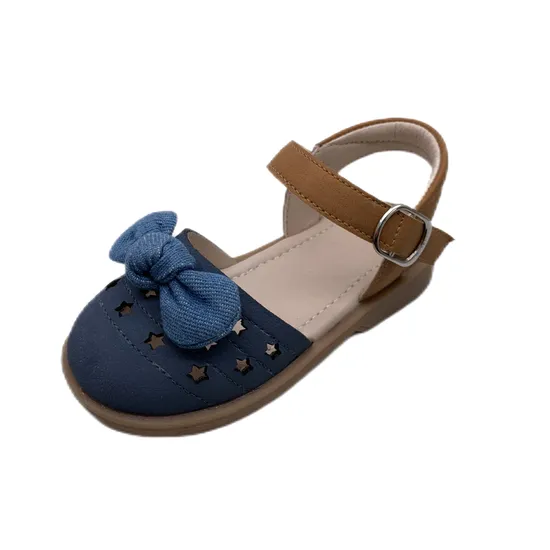 Beauty Flower Design Anti Slip Thin Sole Kids Flat Sandals Slipper for Girl 