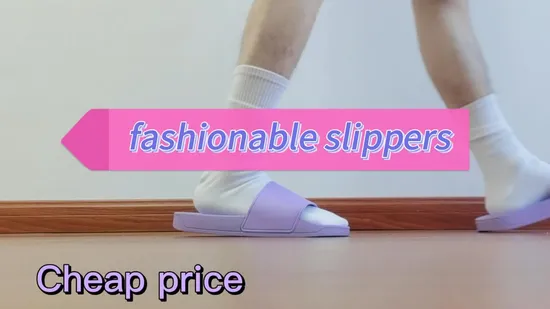Custom ODM Flat PVC Slides Slippers Sandals for Women with 3D Embedded Logo 