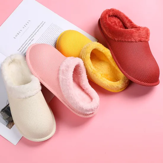 New Warm Fur Clogs Fuzz Winter Shoes for Men Women 