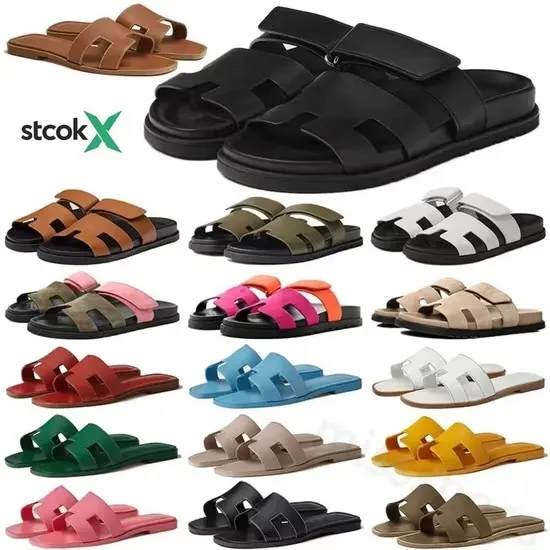 Designer Sandals Women Beach Slippers Genuine Leather Simple Brand Luxury Summer Flat 