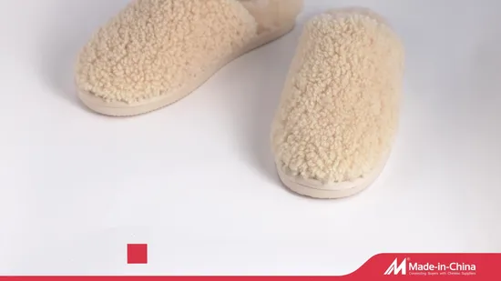 Ladies Women Genuine Sheepskin Shearling Indoor Open Toe Slippers One Band Slides 