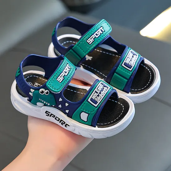 Summer 2025 New Children′s Slippers for Boys, Cartoon Babies, Soft Bottom, Anti Slip Sandals 