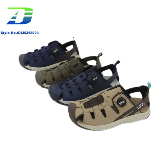 Summer Modern Stylish Men′s Comfortable Leather Upper Outdoor Slippers Casual Flat Sandal 